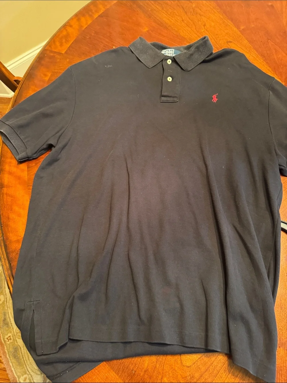 Ralph Lauren Black Polo with Red Pony Logo